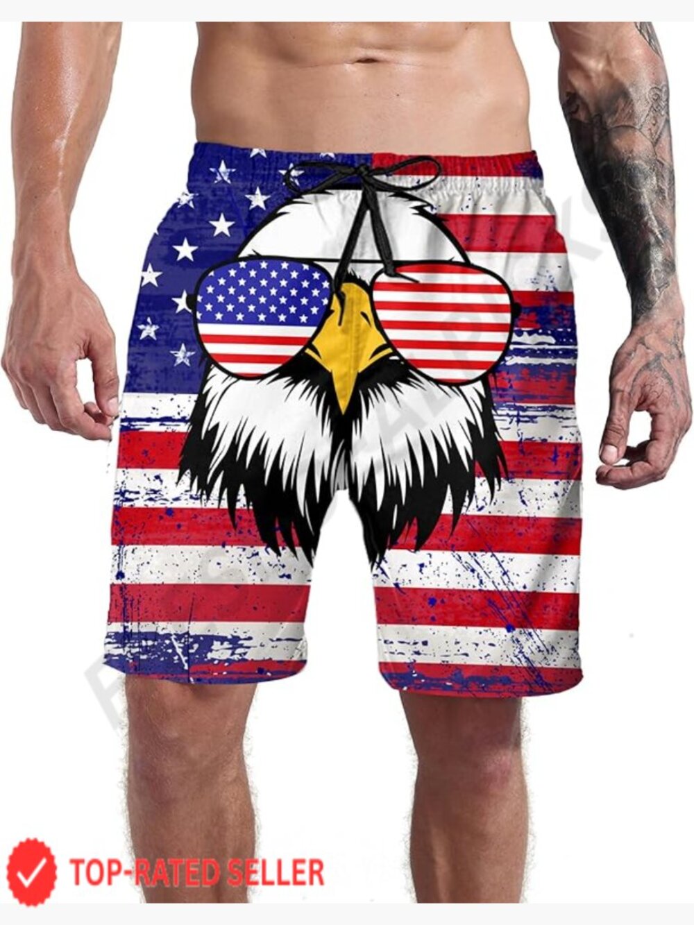 Men's Quick Dry 3D Printed Swim Trunks Board Shorts with Pockets